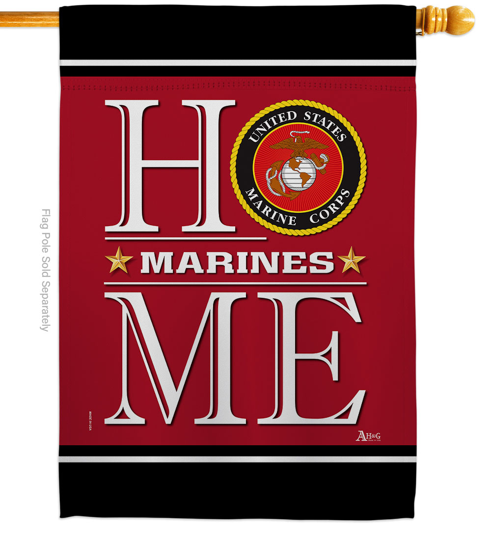 28 x 40 in. Marine Corps Home House Flag with Armed Forces Double-Sided Decorative Vertical Flags Decoration Banner Garden Yard Gift
