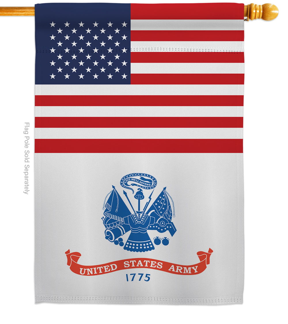 28 x 40 in. US Army House Flag with Armed Forces Double-Sided Decorative Vertical Flags Decoration Banner Garden Yard Gift