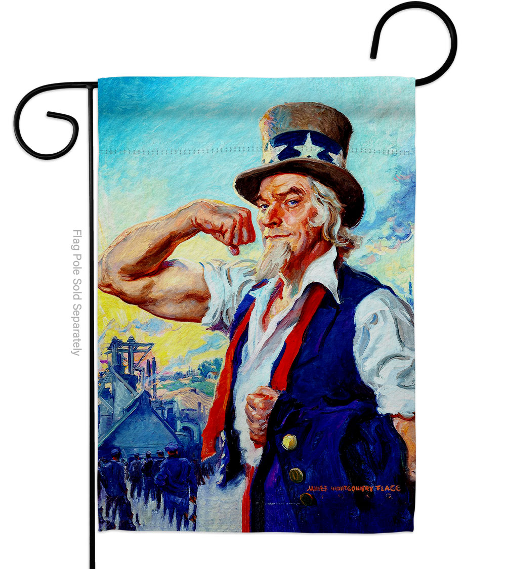 13 x 18.5 in. Bluid Stronger America Garden Flag with Armed Forces Service Double-Sided Decorative Vertical Flags House Decoration Banner Yard Gift