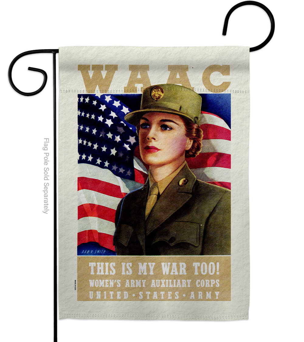 13 x 18.5 in. US WAAC Garden Flag with Armed Forces Army Double-Sided Decorative Vertical Flags House Decoration Banner Yard Gift