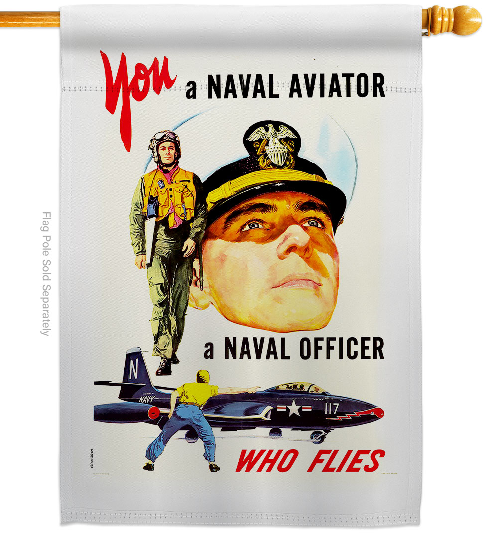 28 x 40 in. You a Naval Officer House Flag with Armed Forces Navy Double-Sided Decorative Vertical Flags Decoration Banner Garden Yard Gift