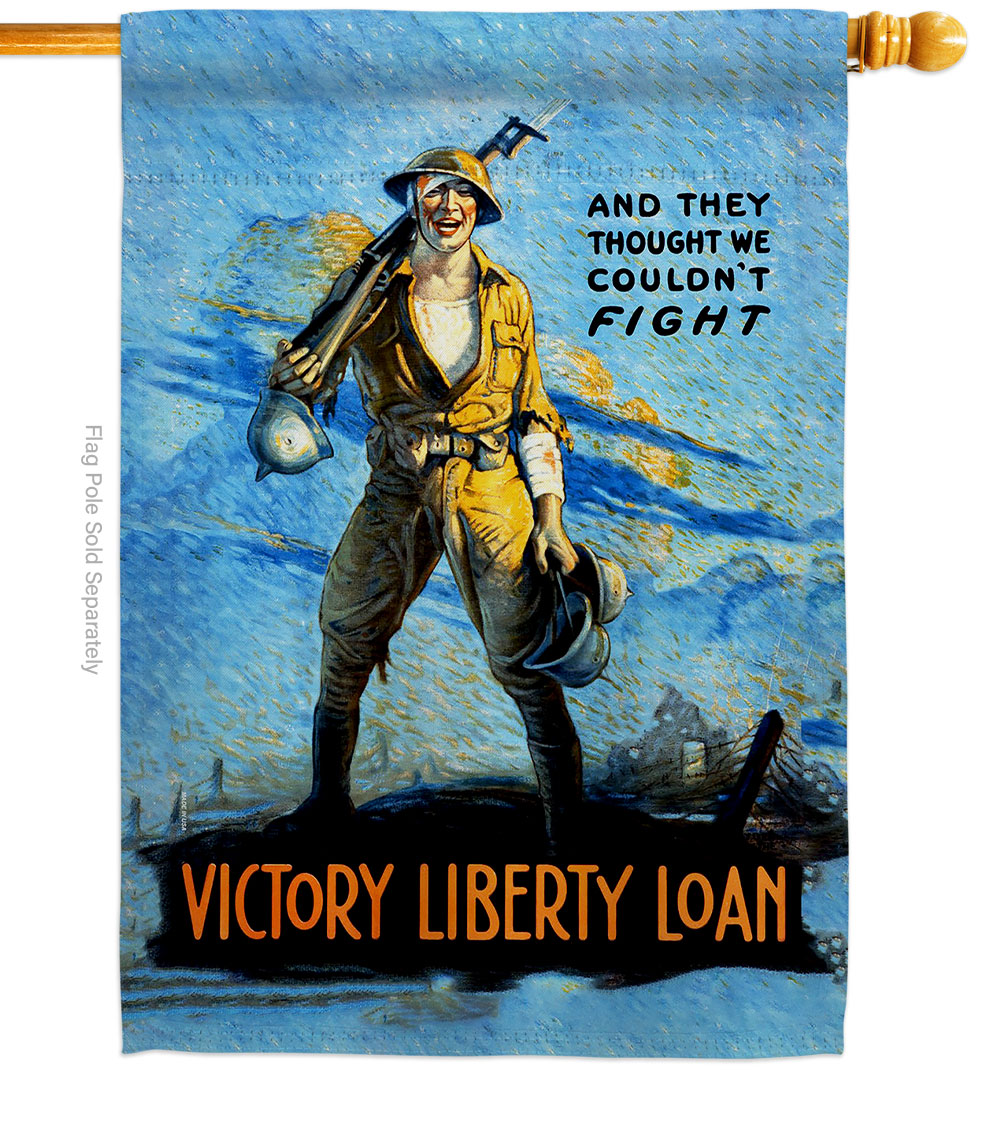 28 x 40 in. Victory Liberty Loan House Flag with Armed Forces Navy Double-Sided Decorative Vertical Flags Decoration Banner Garden Yard Gift