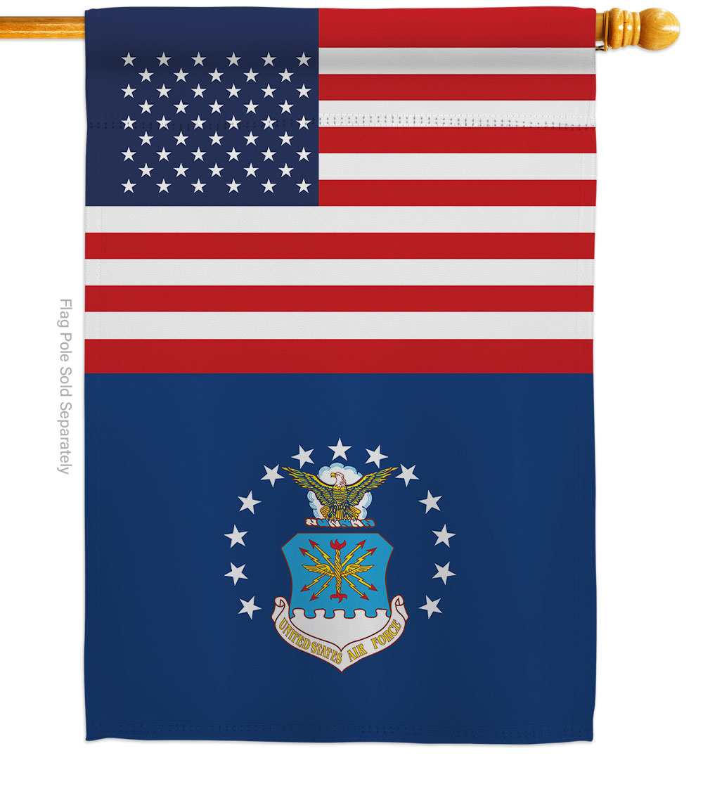28 x 40 in. US Air Force House Flag with Armed Forces Double-Sided Decorative Vertical Flags Decoration Banner Garden Yard Gift