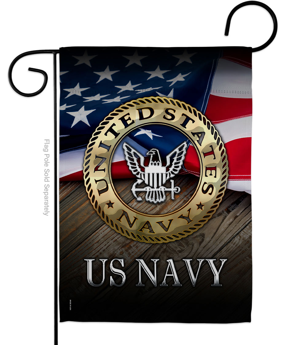 13 x 18.5 in. US Navy Garden Flag with Armed Forces Double-Sided Decorative Vertical Flags House Decoration Banner Yard Gift