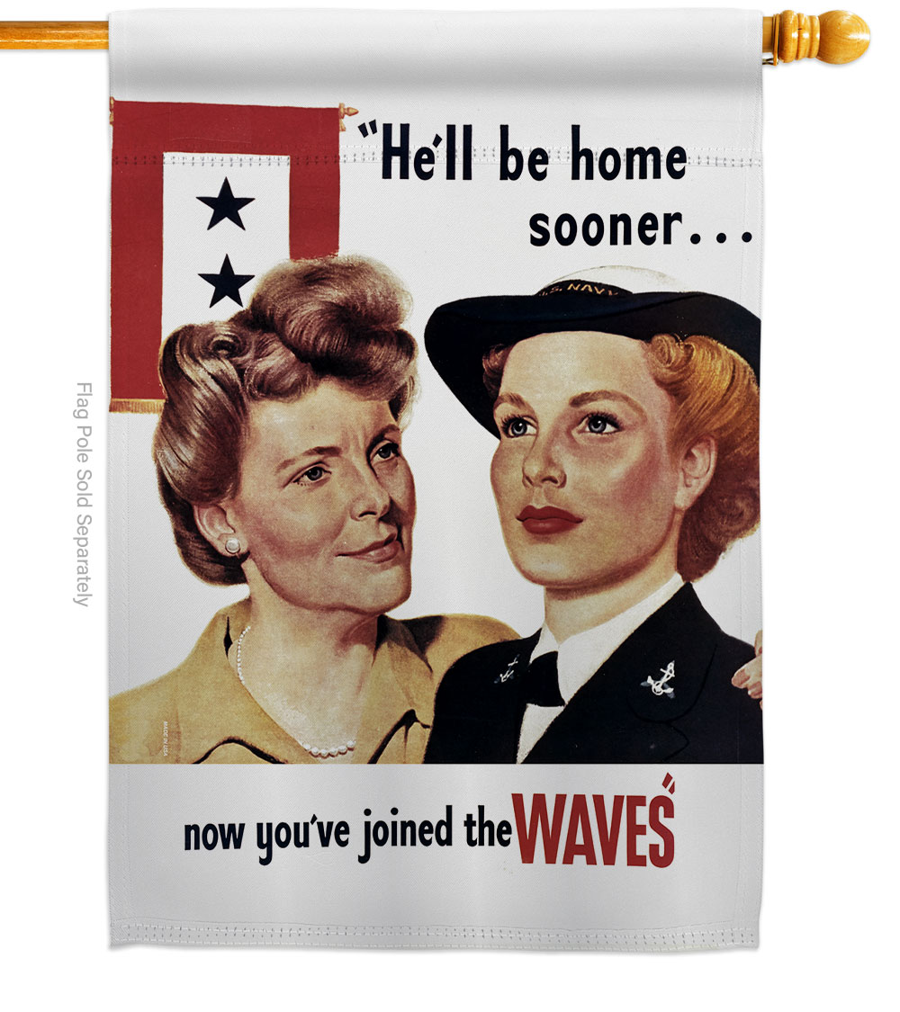 28 x 40 in. Joined the Waves House Flag with Armed Forces Veterans Double-Sided Decorative Vertical Flags Decoration Banner Garden Yard Gift