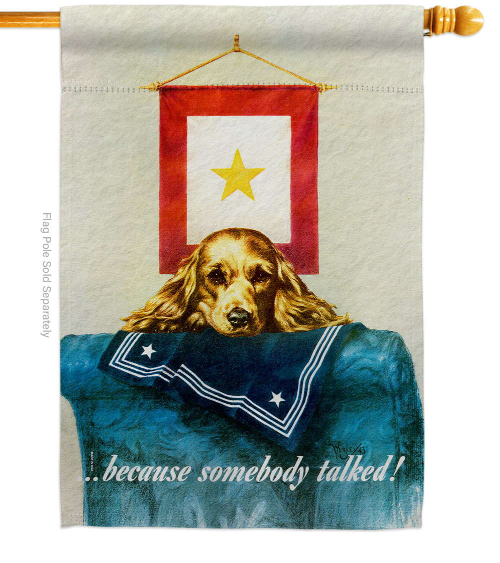 28 x 40 in. Because Somebody Talked House Flag with Armed Forces Veterans Double-Sided Decorative Vertical Flags Decoration Banner Garden Yard Gift