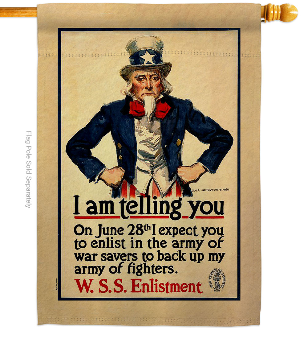 28 x 40 in. I Am Telling You House Flag with Armed Forces Service Double-Sided Decorative Vertical Flags Decoration Banner Garden Yard Gift