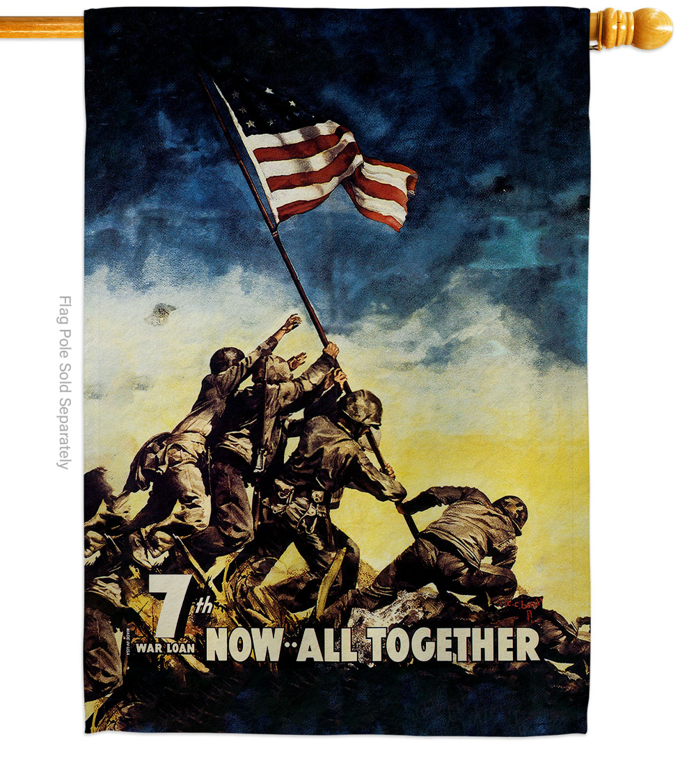 28 x 40 in. All Together House Flag with Armed Forces Marine Corps Double-Sided Decorative Vertical Flags Decoration Banner Garden Yard Gift