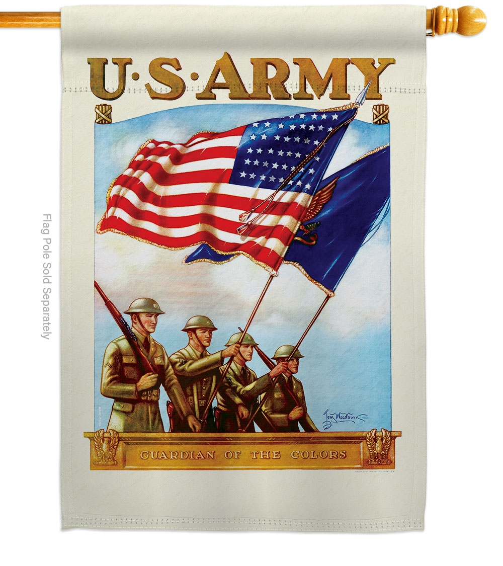 28 x 40 in. US Army House Flag with Armed Forces Double-Sided Decorative Vertical Flags Decoration Banner Garden Yard Gift