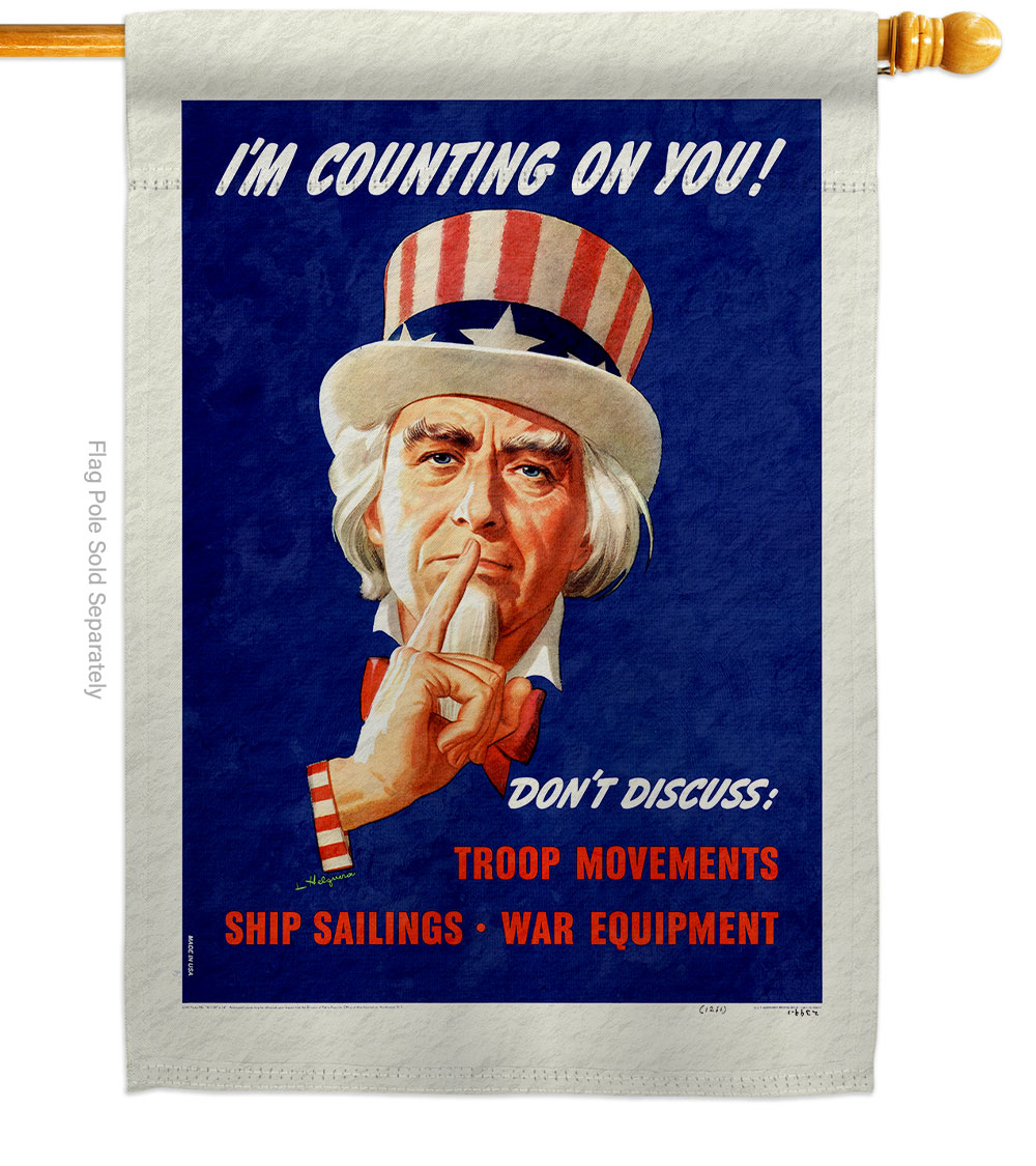 28 x 40 in. Im Counting on You House Flag with Armed Forces Service Double-Sided Decorative Vertical Flags Decoration Banner Garden Yard Gift