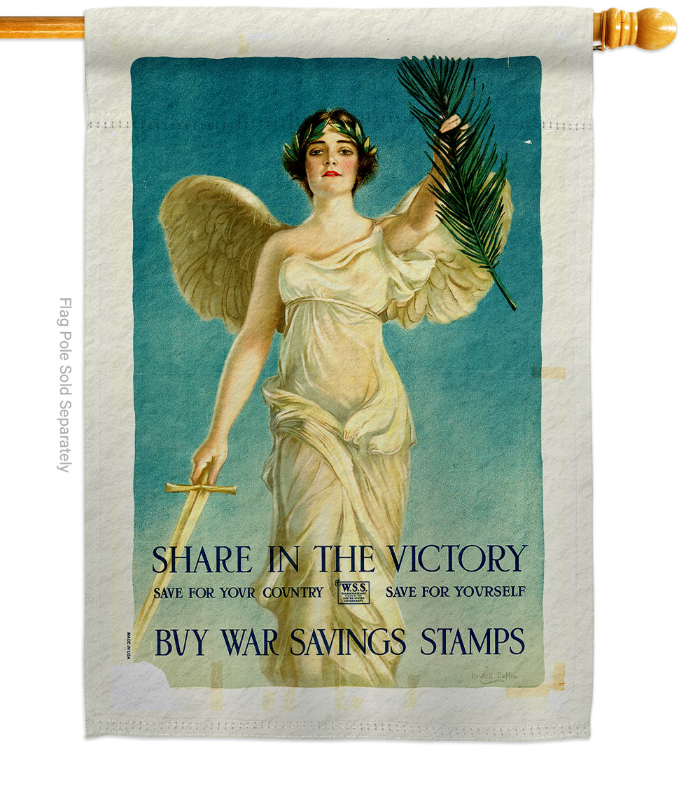 28 x 40 in. Share the Victory House Flag with Armed Forces Service Double-Sided Decorative Vertical Flags Decoration Banner Garden Yard Gift