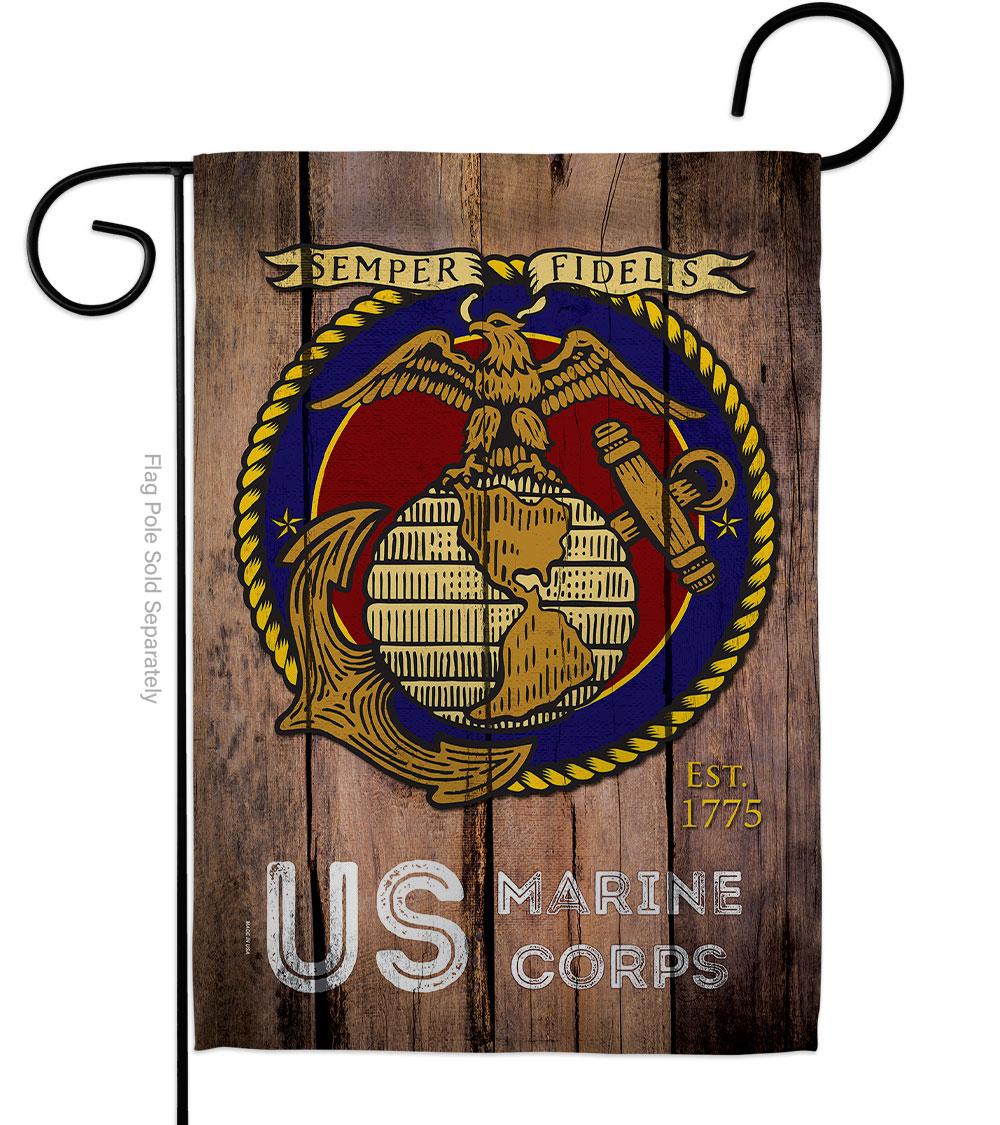 G135083-BO 13 x 18.5 in. US Marine Corps Garden Flag with Armed Forces Double-Sided Decorative Vertical Flags House Decoration Banner Yard Gift