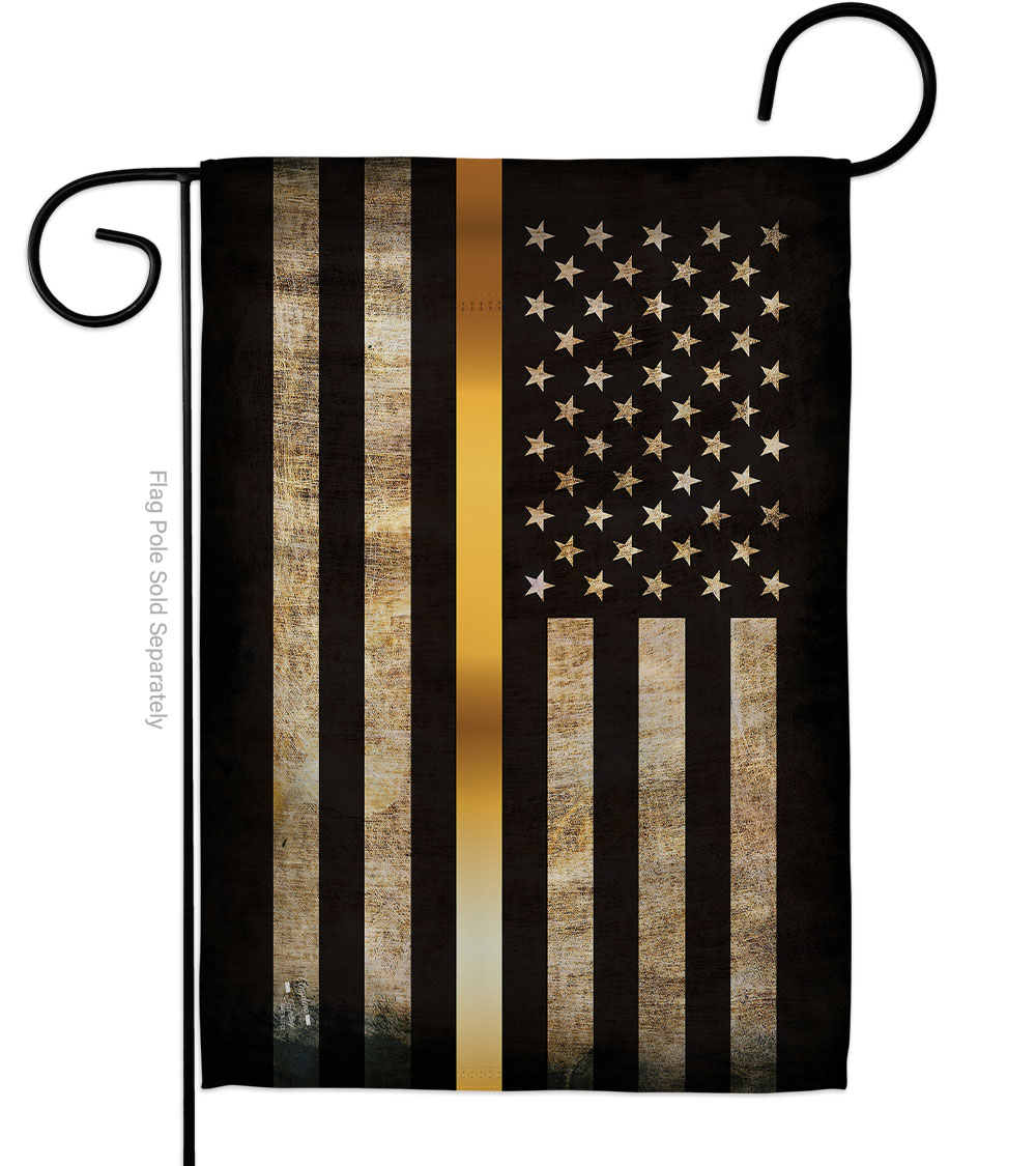 13 x 18.5 in. Thin Gold Line Garden Flag with Armed Forces Service Double-Sided Decorative Horizontal Flags House Decoration Banner Yard Gift
