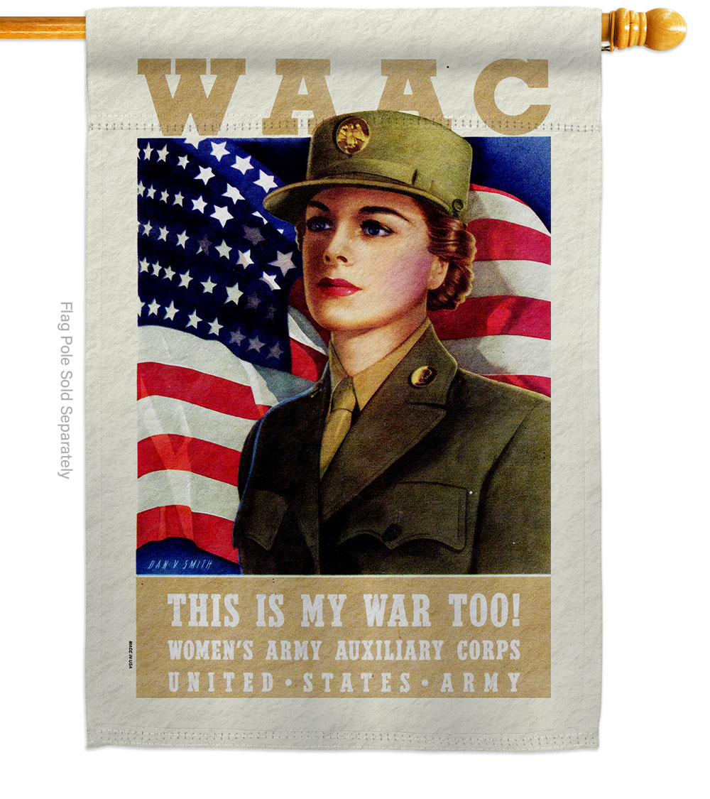 28 x 40 in. US WAAC House Flag with Armed Forces Army Double-Sided Decorative Vertical Flags Decoration Banner Garden Yard Gift
