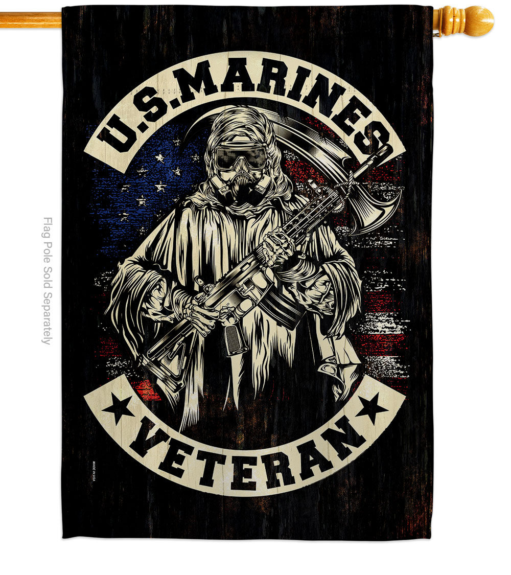 28 x 40 in. Marines Veteran House Flag with Armed Forces Marine Corps Double-Sided Decorative Vertical Flags Decoration Banner Garden Yard Gift