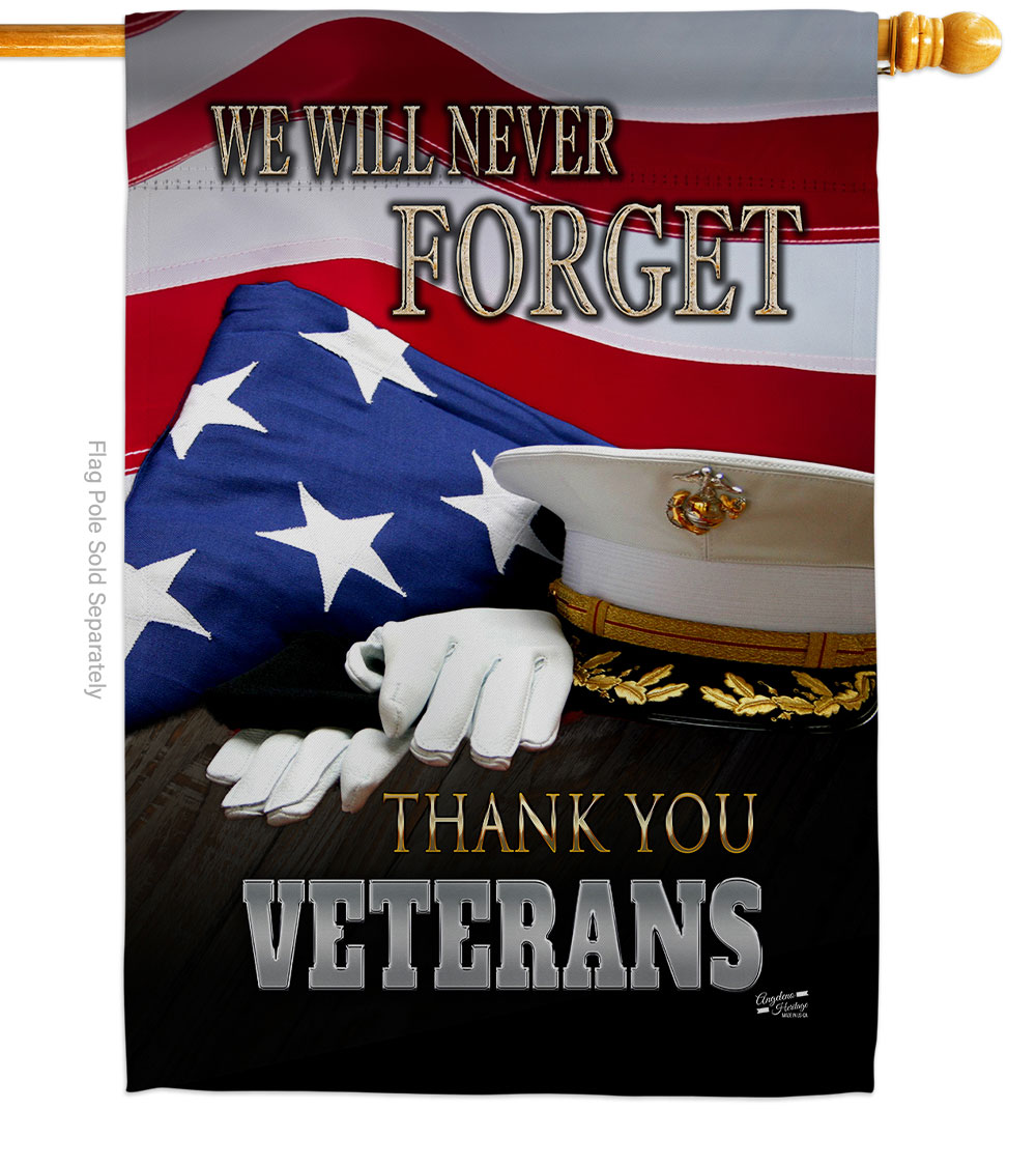 28 x 40 in. We will Never Forget House Flag with Armed Forces Service Double-Sided Decorative Vertical Flags Decoration Banner Garden Yard Gift