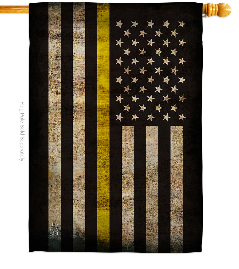 28 x 40 in. Thin Yellow Line House Flag with Armed Forces Service Double-Sided Decorative Horizontal Flags Decoration Banner Garden Yard Gift