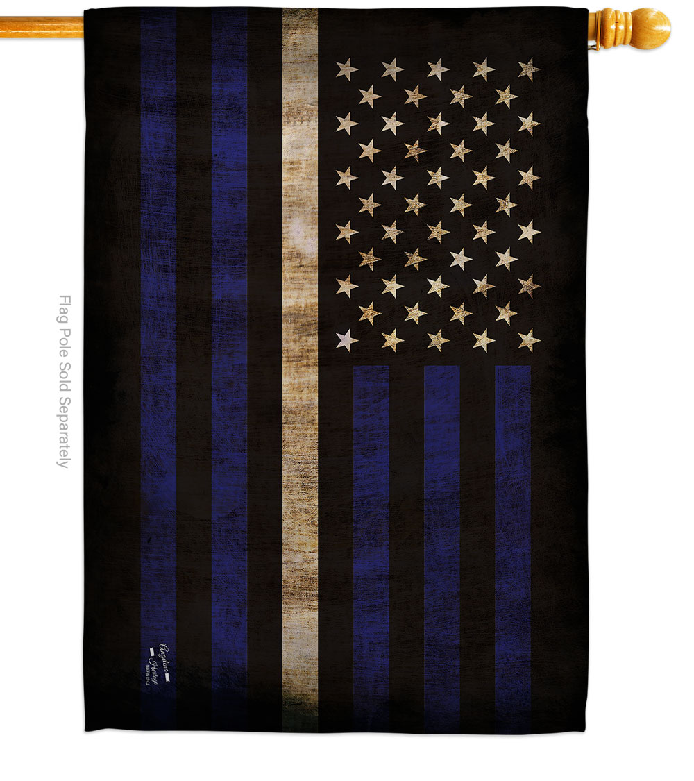 28 x 40 in. Thin White Line House Flag with Armed Forces EMT Double-Sided Decorative Horizontal Flags Decoration Banner Garden Yard Gift