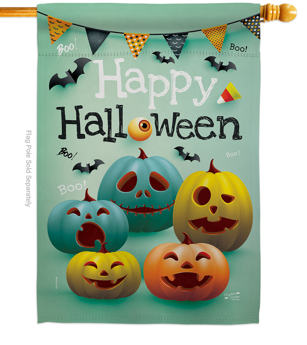 28 x 40 in. Pumpkin Patch Boo House Flag with Fall Halloween Double-Sided Decorative Vertical Flags Decoration Banner Garden Yard Gift