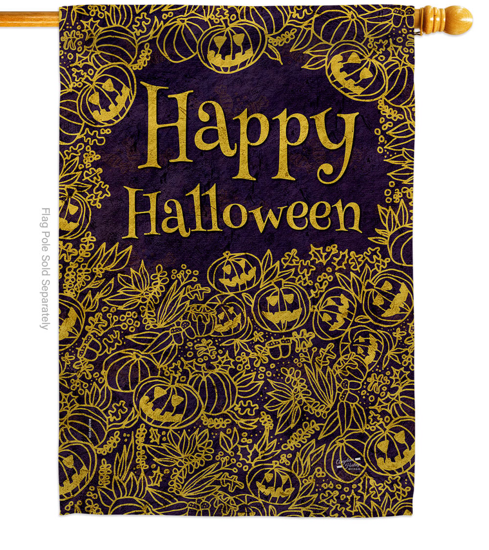 28 x 40 in. Mystical Halloween House Flag with Fall Double-Sided Decorative Vertical Flags Decoration Banner Garden Yard Gift
