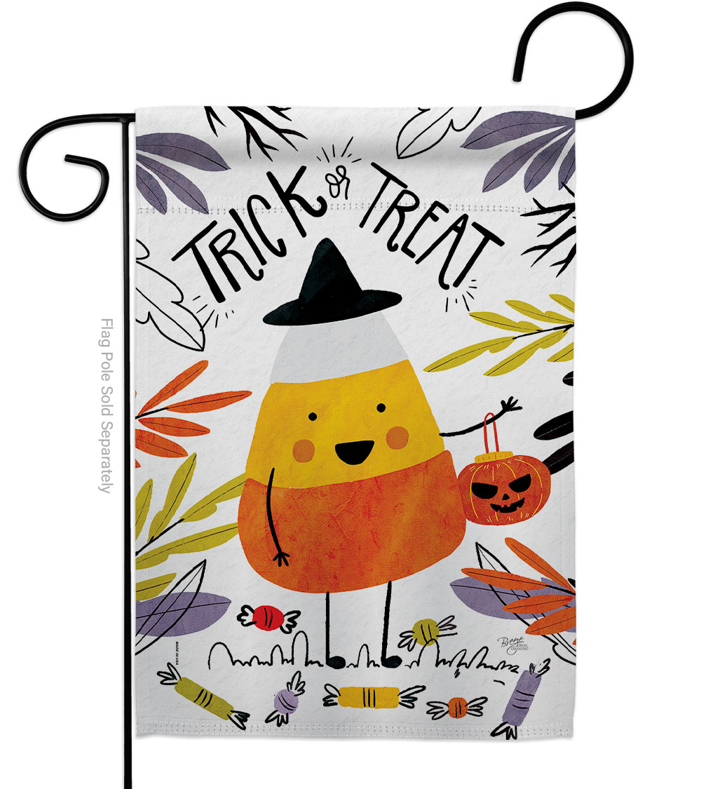 G162103-BO 13 x 18.5 in. Candy Corn Garden Flag with Fall Halloween Double-Sided Decorative Vertical Flags House Decoration Banner Yard Gift