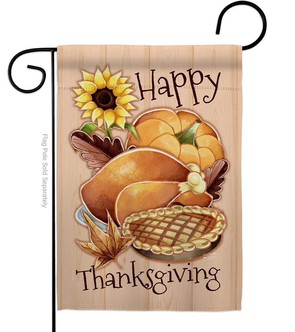 G135076-BO 13 x 18.5 in. Happy Thanksgiving Feast Garden Flag with Fall Double-Sided Decorative Vertical Flags House Decoration Banner Yard Gift -  Angeleno Heritage, G137076-BO