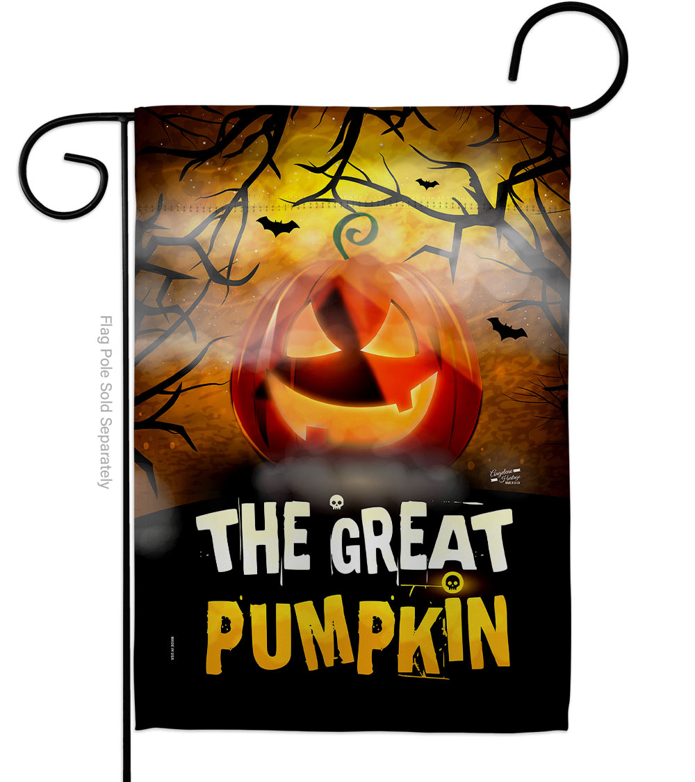 G135085-BO 13 x 18.5 in. The Great Pumpkin Garden Flag with Fall Halloween Double-Sided Decorative Vertical Flags House Decoration Banner Yard Gift