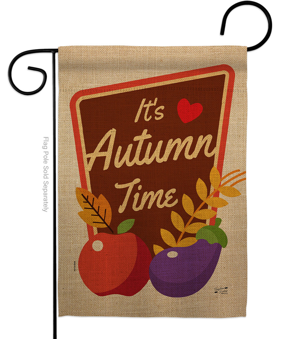 G135090-BO 13 x 18.5 in. Its Autumn Time Garden Flag with Fall Harvest & Double-Sided Decorative Vertical Flags House Decoration Banner Yard Gift