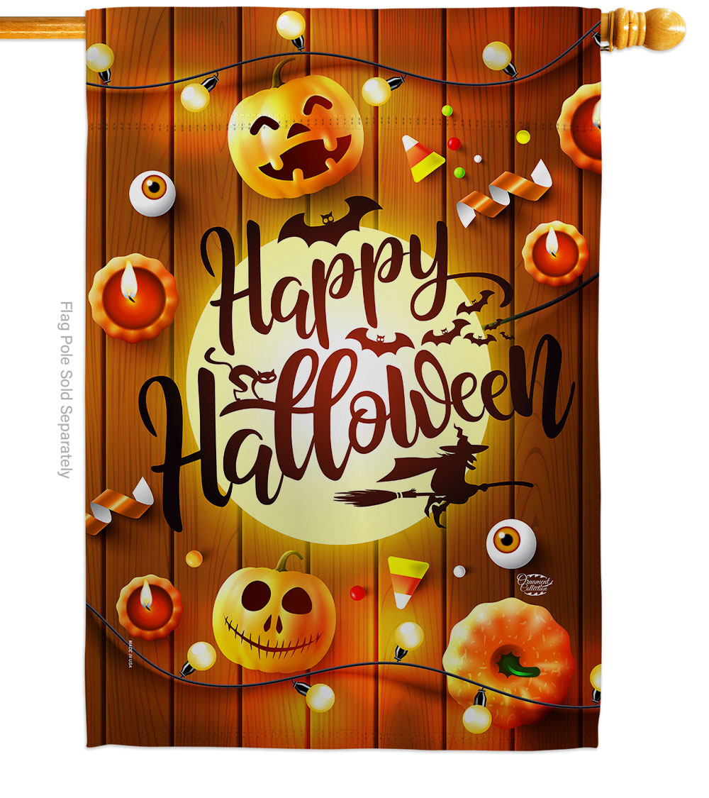 H192245-BO 28 x 40 in. Lightful Halloween House Flag with Fall Double-Sided Decorative Vertical Flags Decoration Banner Garden Yard Gift