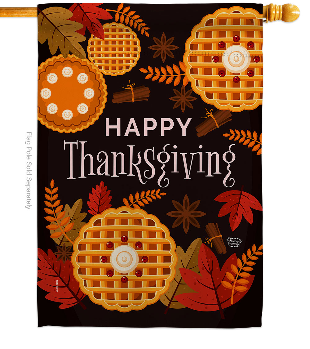 28 x 40 in. Thanksgiving Leaves House Flag with Fall Double-Sided Decorative Vertical Flags Decoration Banner Garden Yard Gift