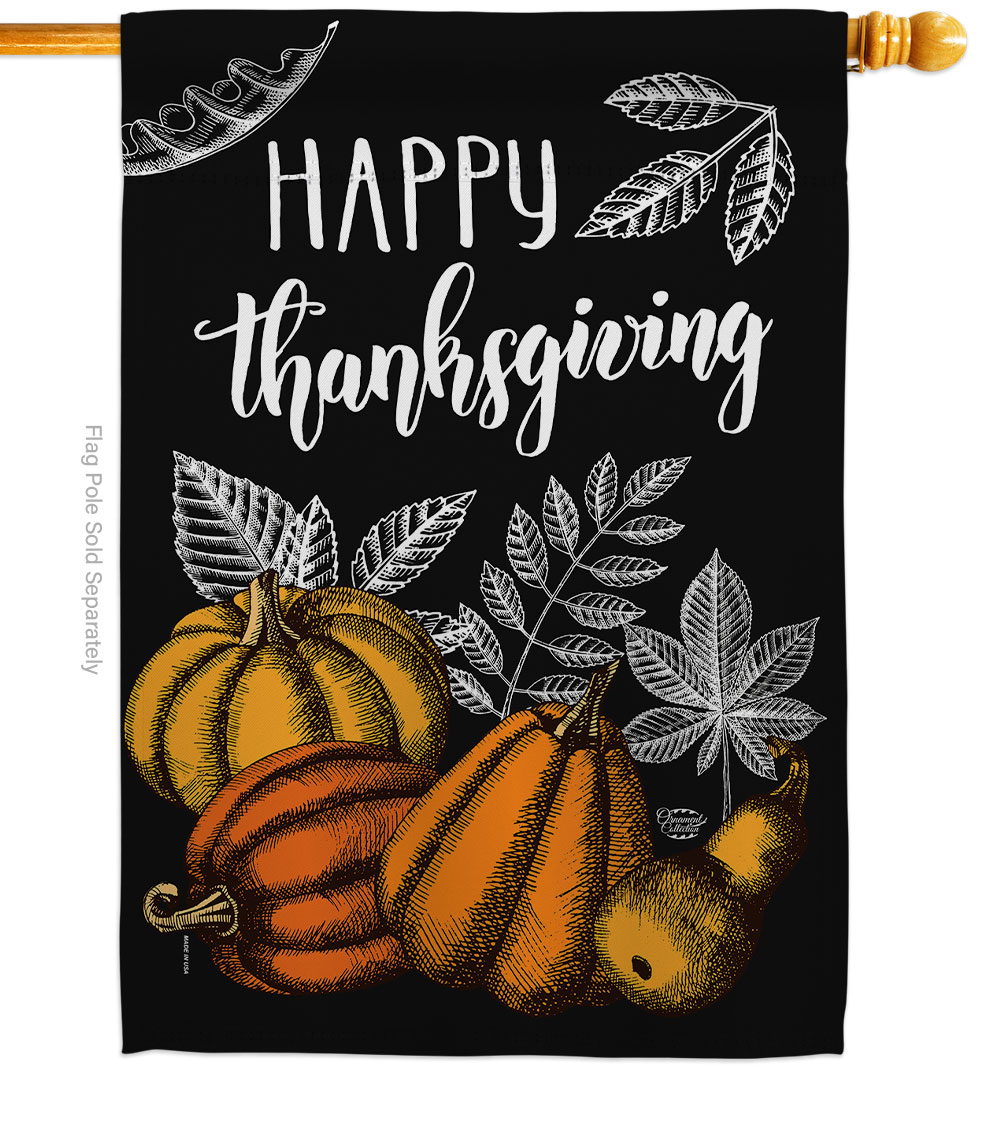 28 x 40 in. Suzani Thanksgiving House Flag with Fall Double-Sided Decorative Vertical Flags Decoration Banner Garden Yard Gift