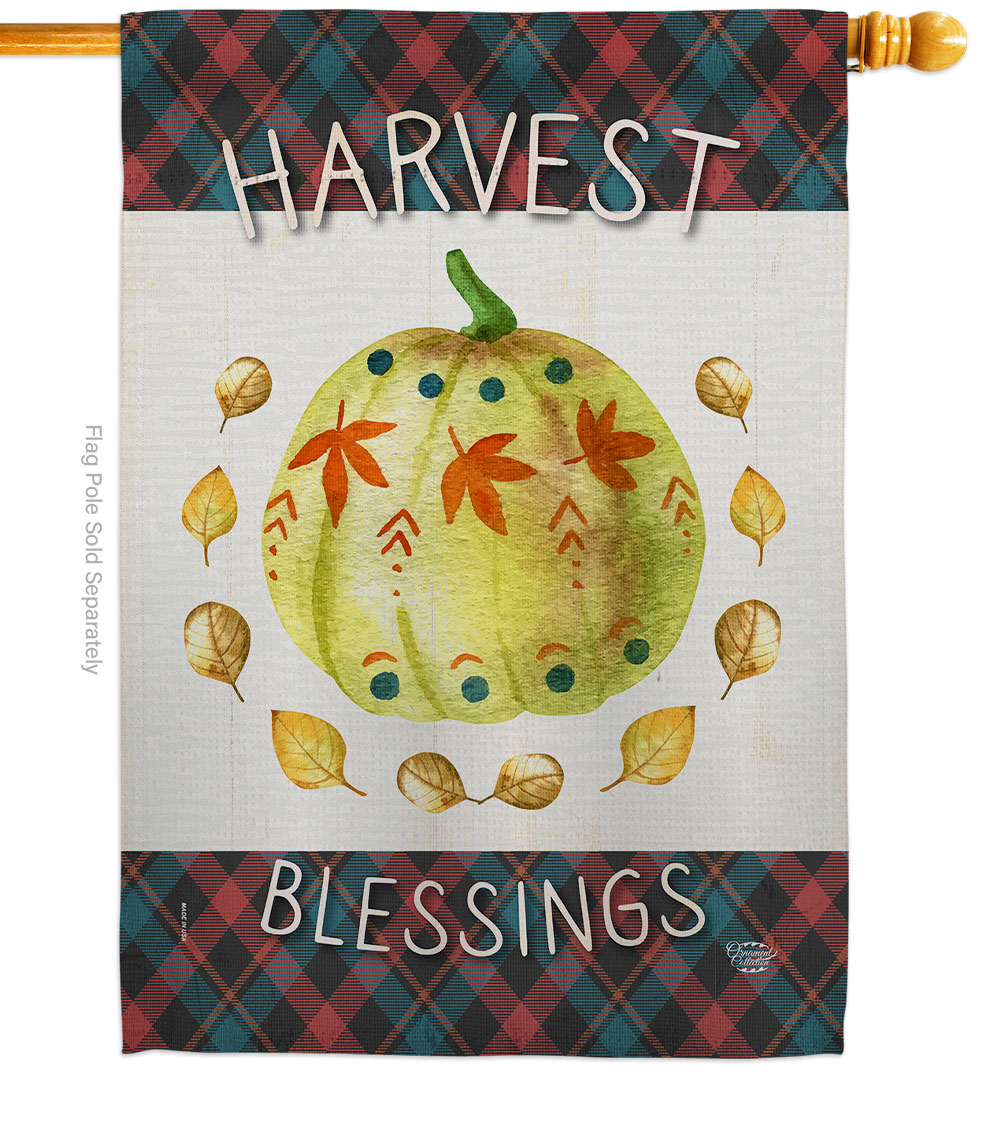 28 x 40 in. Colorful Pumpkin Thanksgiving House Flag with Fall Double-Sided Decorative Vertical Flags Decoration Banner Garden Yard Gift
