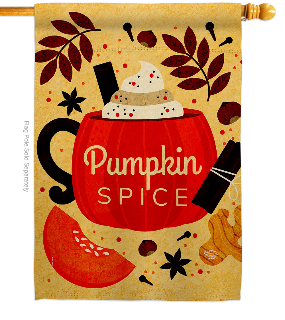 28 x 40 in. Fall Drinks House Flag with Harvest & Autumn Double-Sided Decorative Vertical Flags Decoration Banner Garden Yard Gift