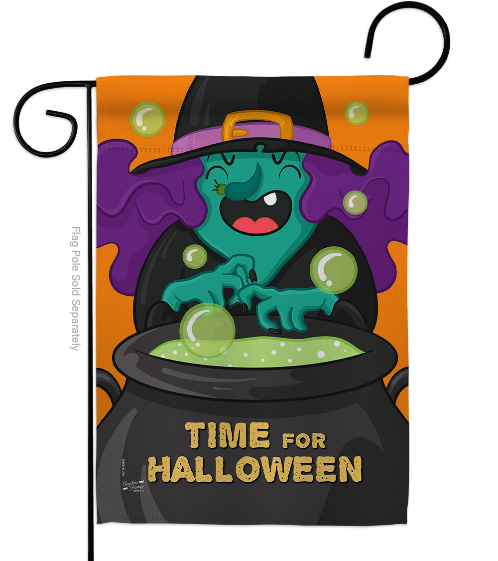 G135263-BO 13 x 18.5 in. Time for Halloween Garden Flag with Fall Double-Sided Decorative Vertical Flags House Decoration Banner Yard Gift