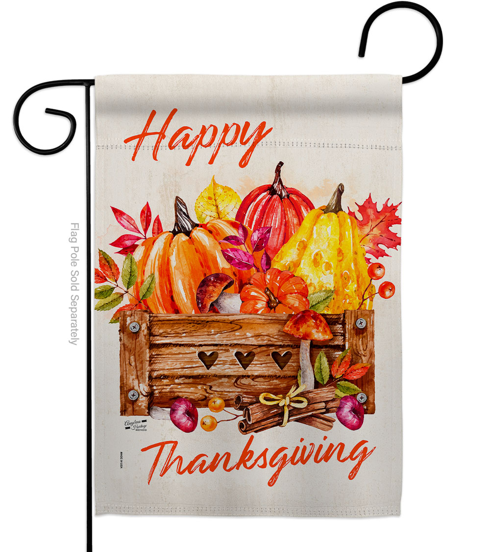 G135303-BO 13 x 18.5 in. Thanksgiving Pumpkin Garden Flag with Fall Double-Sided Decorative Vertical Flags House Decoration Banner Yard Gift