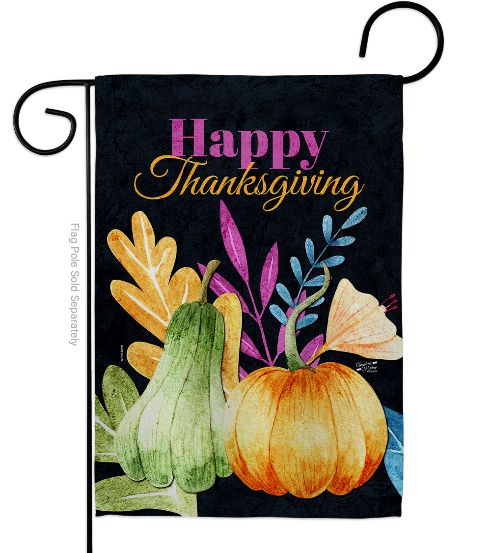 G135566-BO 13 x 18.5 in. Thanksgiving Pumpkin Garden Flag with Fall Double-Sided Decorative Vertical Flags House Decoration Banner Yard Gift