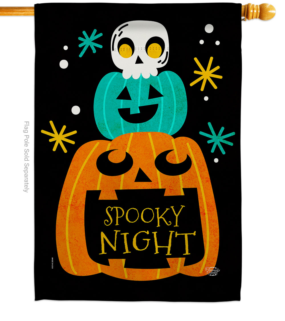 28 x 40 in. Spooky Night House Flag with Fall Halloween Double-Sided Decorative Vertical Flags Decoration Banner Garden Yard Gift