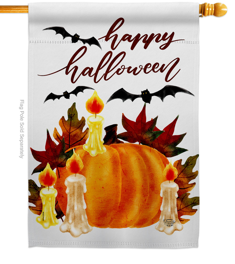 28 x 40 in. Halloween Candlestick House Flag with Fall Double-Sided Decorative Vertical Flags Decoration Banner Garden Yard Gift