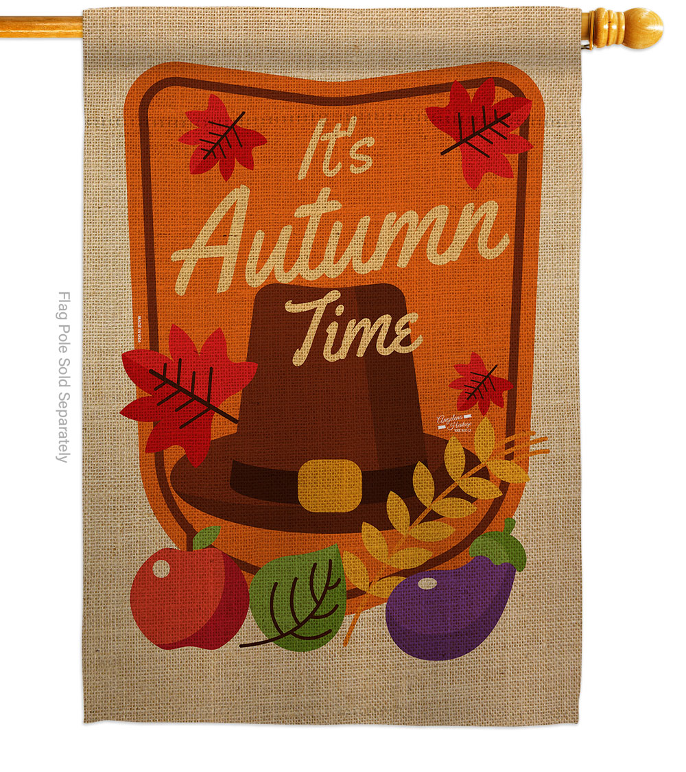 28 x 40 in. Its Autumn House Flag with Fall Harvest & Double-Sided Decorative Vertical Flags Decoration Banner Garden Yard Gift