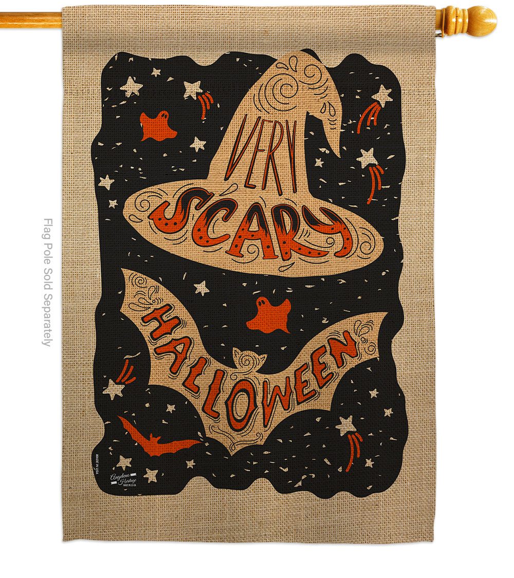 28 x 40 in. Very Scary Halloween House Flag with Fall Double-Sided Decorative Vertical Flags Decoration Banner Garden Yard Gift