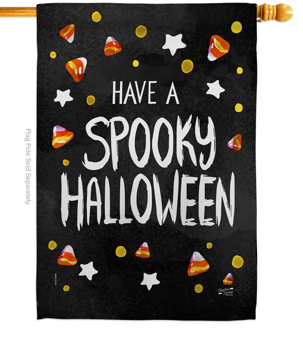 28 x 40 in. Spooky Halloween House Flag with Fall Double-Sided Decorative Vertical Flags Decoration Banner Garden Yard Gift