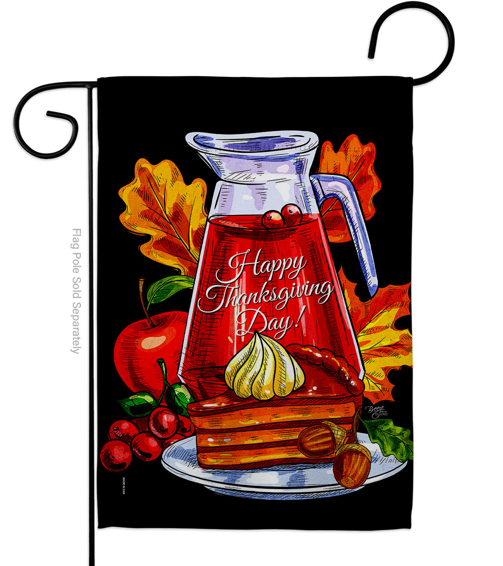 G163105-BO 13 x 18.5 in. Thanksgiving Pie Garden Flag with Fall Double-Sided Decorative Vertical Flags House Decoration Banner Yard Gift