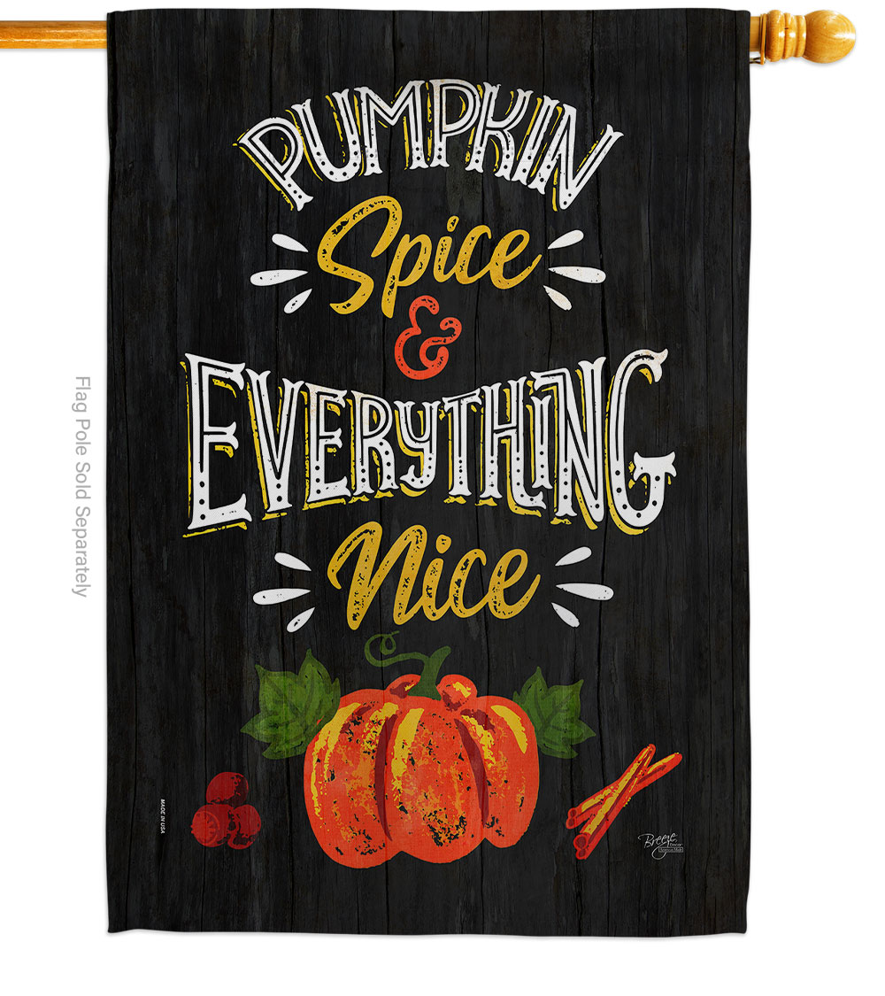 28 x 40 in. Pumpkin Spice Nice House Flag with Fall Halloween Double-Sided Decorative Vertical Flags Decoration Banner Garden Yard Gift