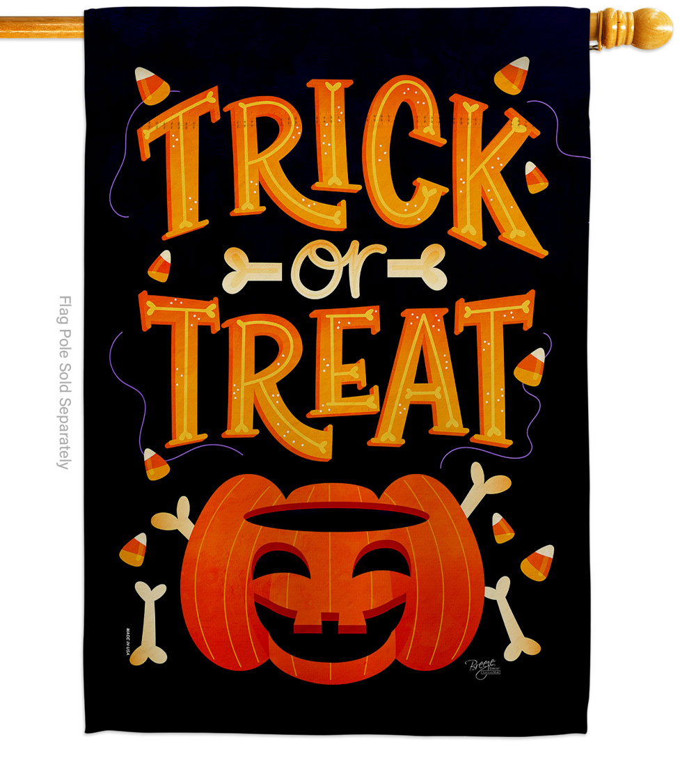28 x 40 in. Happy Pumpkin House Flag with Fall Halloween Double-Sided Decorative Vertical Flags Decoration Banner Garden Yard Gift