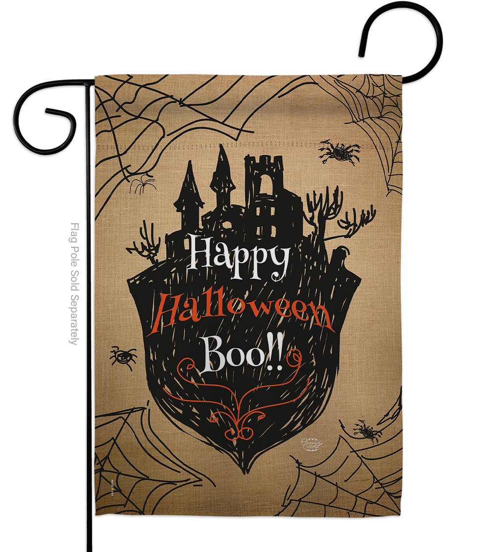 13 x 18.5 in. Happy Halloween Boo Garden Flag with Fall Double-Sided Decorative Vertical Flags House Decoration Banner Yard Gift