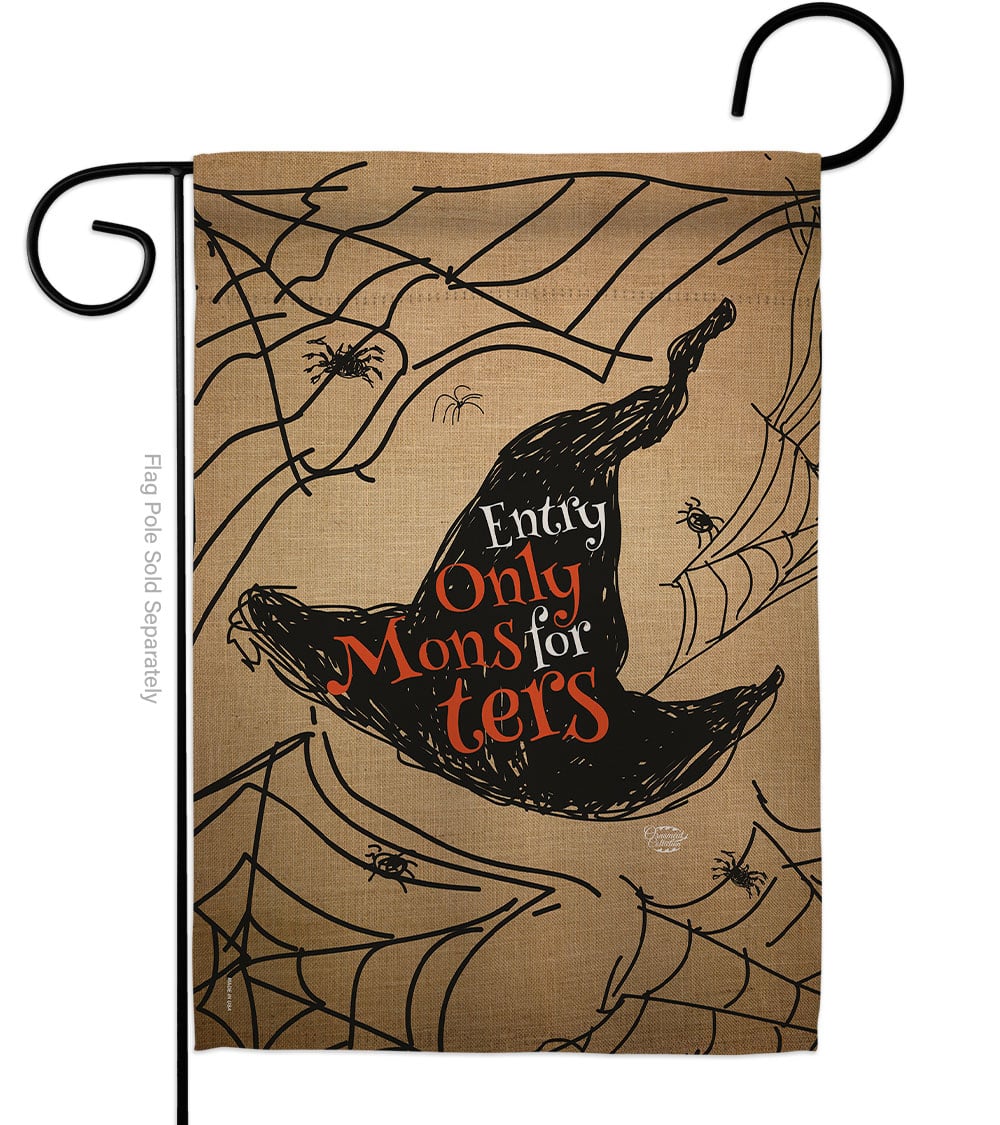 13 x 18.5 in. Entry Only for Monsters Garden Flag with Fall Halloween Double-Sided Decorative Vertical Flags House Decoration Banner Yard Gift