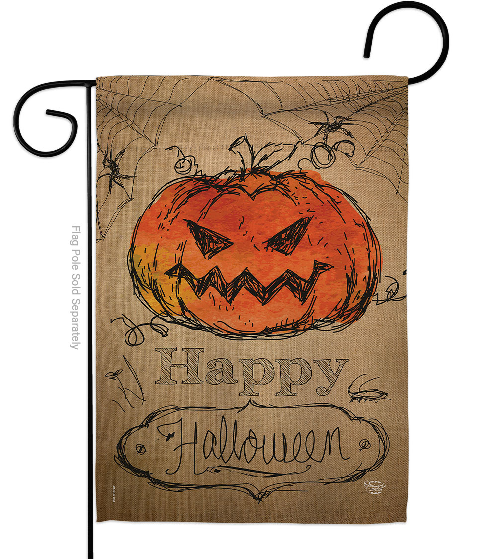 13 x 18.5 in. Happy Halloween Garden Flag with Fall Double-Sided Decorative Vertical Flags House Decoration Banner Yard Gift