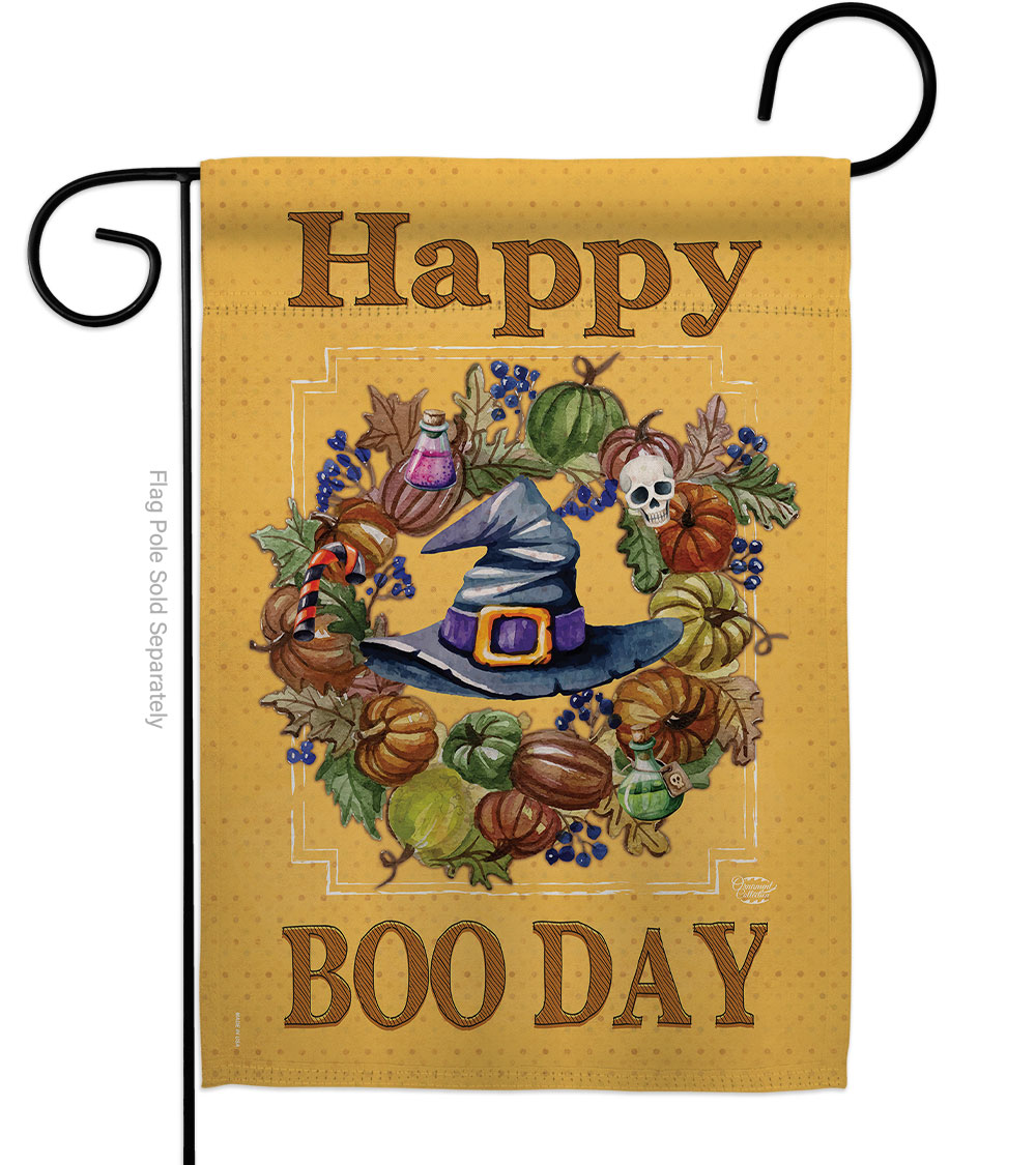 G191028-BO 13 x 18.5 in. Happy Boo Day Garden Flag with Fall Halloween Double-Sided Decorative Vertical Flags House Decoration Banner Yard Gift