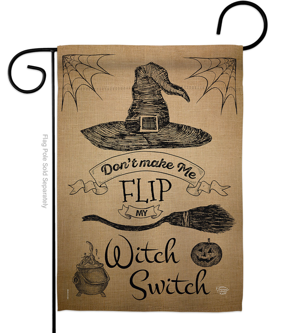 13 x 18.5 in. Flip my Witch Switch Garden Flag with Fall Halloween Double-Sided Decorative Vertical Flags House Decoration Banner Yard Gift