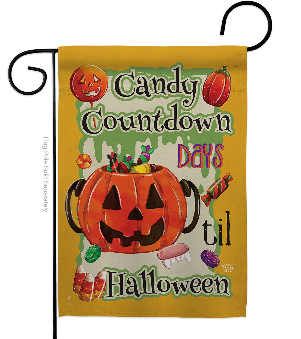 13 x 18.5 in. Candy Countdown Garden Flag with Fall Halloween Double-Sided Decorative Vertical Flags House Decoration Banner Yard Gift